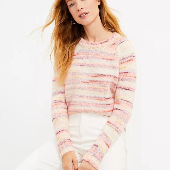 NWT LOFT Spacedye Raglan Sweater - Picture 2 of 4